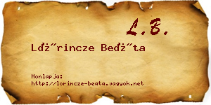 Lőrincze Beáta névjegykártya